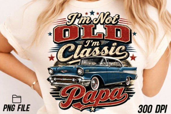 Classic Papa Car Father's Day PNG: A Vintage Design Asset