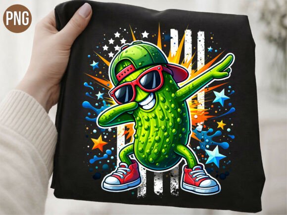Dabbing Pickle American Flag Sport PNG: A Quirky Design Asset