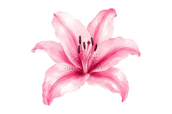 Elegant Pink Lily Flower PNG for Creative Design Projects