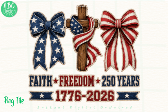 Faith Freedom 250 Years Patriotic PNG: A Design Asset for Milestone Branding