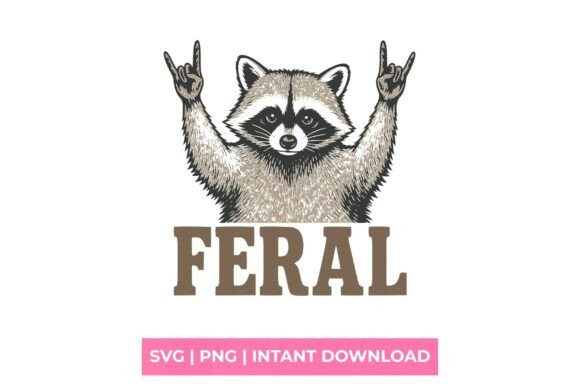 Feral Raccoon Rock on SVG: A Modern Design Asset