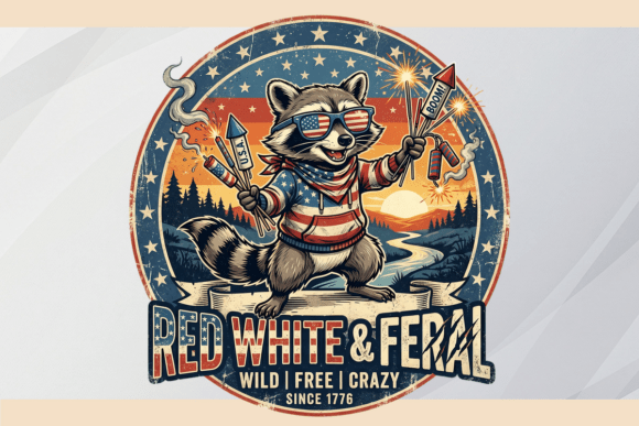 Funny Raccoon 4th of July Design: A Creative Asset