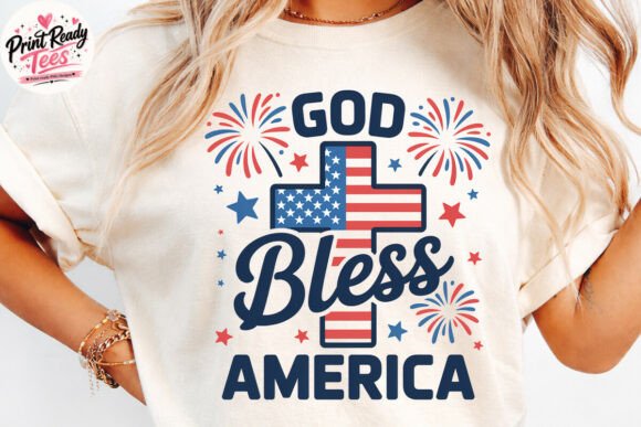 God Bless America Cross PNG: Patriotic Design for the 4th of July