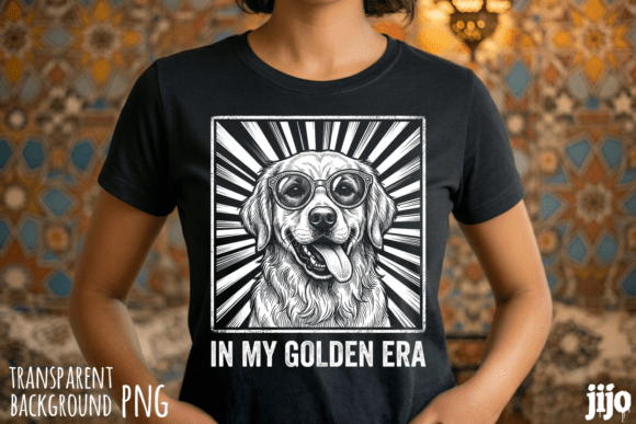 Golden Retriever Dog Glasses PNG: A Playful Design Asset