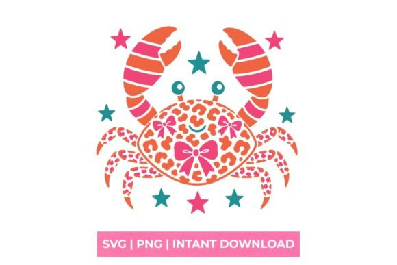 Leopard Print Cute Crab Coquette SVG: A Trendy Design Asset