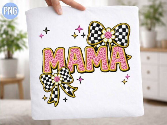 Mama Leopard Bow Retro Checkered PNG: A Designer's Asset