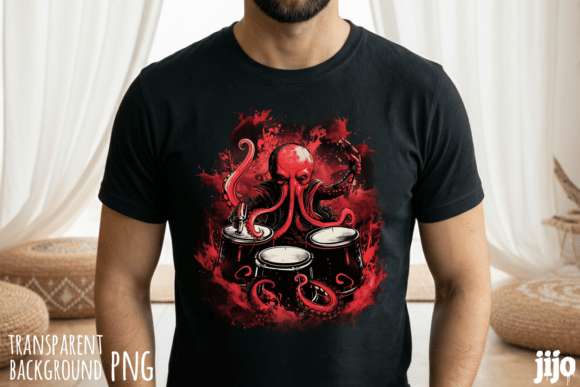Octopus Drums Drummer Tentacles PNG: A Design Asset Unleashed