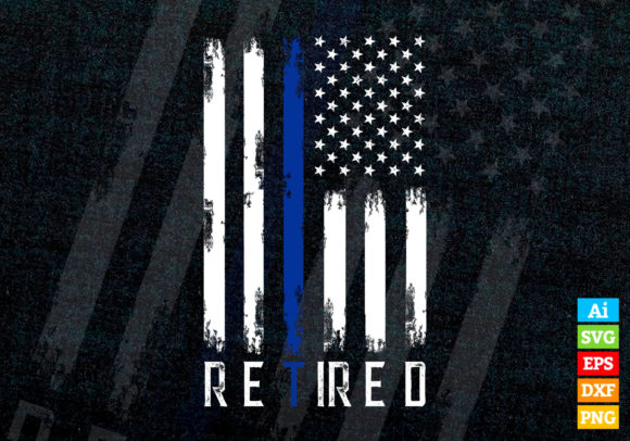 Retired Police Officer Blue Line Flag: A Design Asset for Respectful Branding