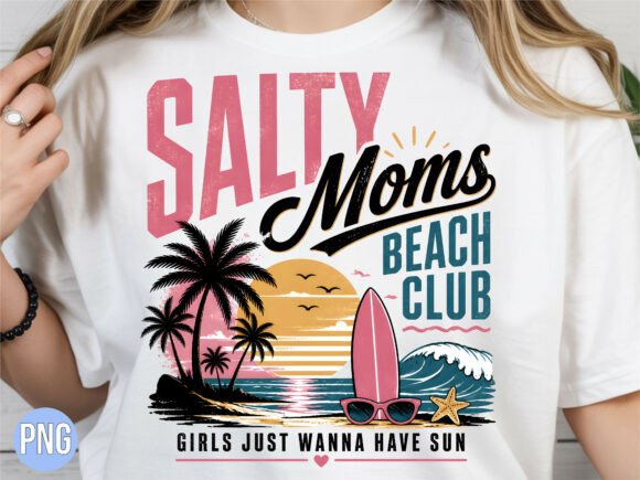 Salty Moms Beach Club Summer PNG T-shirt: A Designer's Asset