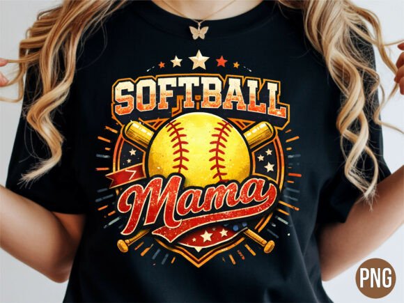 Softball Mama Distressed Bats PNG Shirt: A Designer's Asset