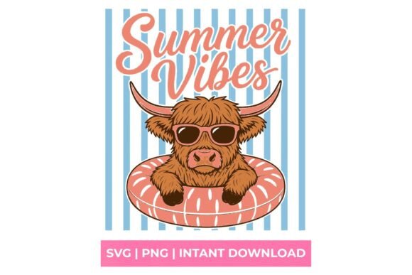 Summer Vibes Highland Cow SVG: A Design Asset for Modern Branding