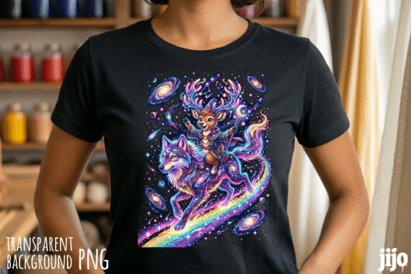 Unleash Creativity with a Magic Fantasy Wolf Galaxy PNG